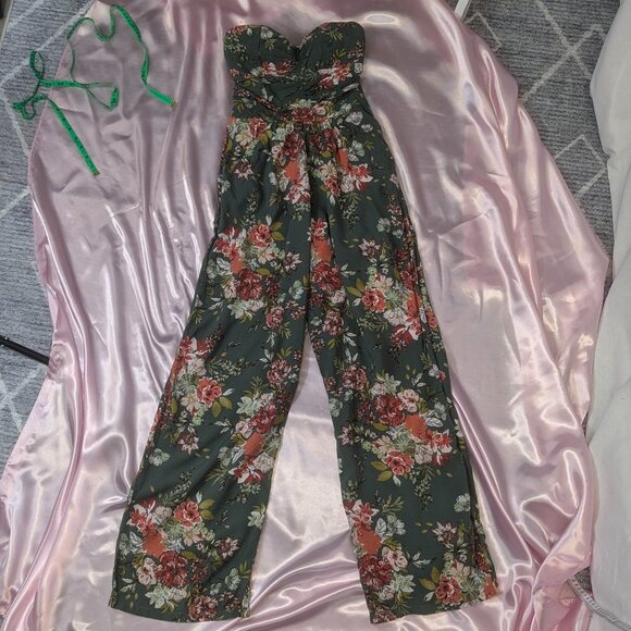 BOG Collective Size Small Green Floral Jumpsuit - Picture 9 of 16